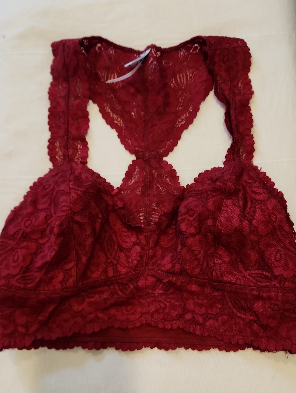 Free People Burgundy Lace Bralette